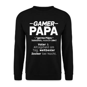 Gamer Papa Papa Amateur de jeux vidéo PC - Sweat-shirt Unisexe - noir - Devant - Alina (178cm) & Michal (187cm)