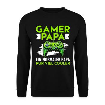 Gamer Papa Papa Amateur de jeux vidéo PC - Sweat-shirt Unisexe - noir - Devant - Alina (178cm) & Michal (187cm)