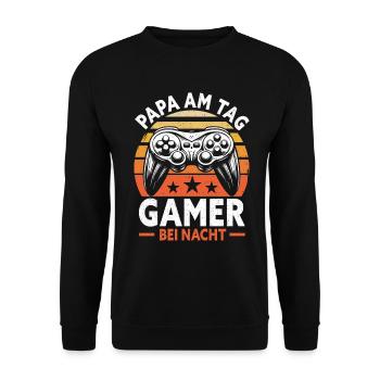 Gamer Papa Papa Amateur de jeux vidéo PC - Sweat-shirt Unisexe - noir - Devant - Alina (178cm) & Michal (187cm)