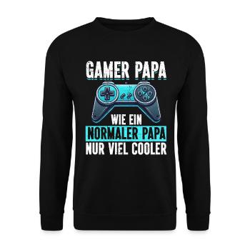 Gamer Papa Papa Amateur de jeux vidéo PC - Sweat-shirt Unisexe - noir - Devant - Alina (178cm) & Michal (187cm)