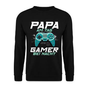 Gamer Papa Papa Amateur de jeux vidéo PC - Sweat-shirt Unisexe - noir - Devant - Alina (178cm) & Michal (187cm)