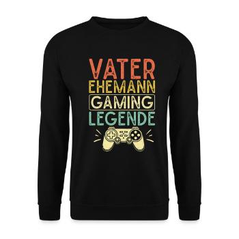 Gamer Papa Papa Amateur de jeux vidéo PC - Sweat-shirt Unisexe - noir - Devant - Alina (178cm) & Michal (187cm)