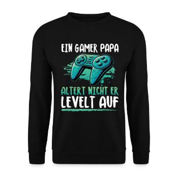 Gamer Papa Papa Amateur de jeux vidéo PC - Sweat-shirt Unisexe - noir - Devant - Alina (178cm) & Michal (187cm)