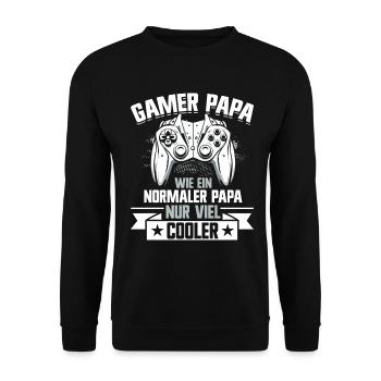 Gamer Papa Papa Amateur de jeux vidéo PC - Sweat-shirt Unisexe - noir - Devant - Alina (178cm) & Michal (187cm)