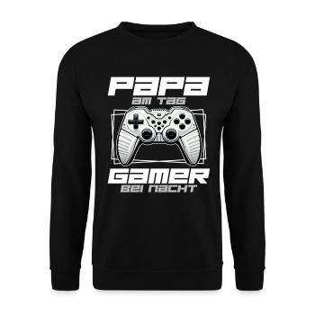 Gamer Papa Papa Amateur de jeux vidéo PC - Sweat-shirt Unisexe - noir - Devant - Alina (178cm) & Michal (187cm)