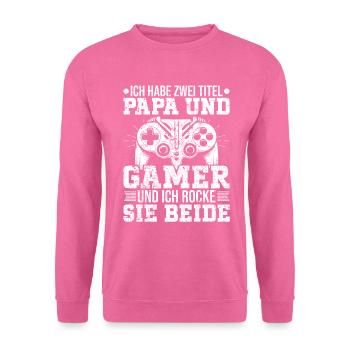 Gamer Papa Vater Gaming Liebhaber Videospieler PC - Unisex Pullover - Pink - Vorne