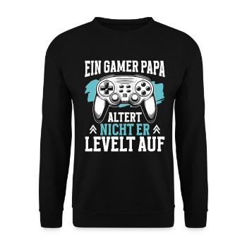 Gamer Papa Papa Amateur de jeux vidéo PC - Sweat-shirt Unisexe - noir - Devant - Alina (178cm) & Michal (187cm)