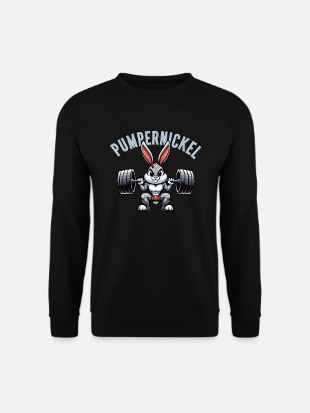 Pumpernickel-Kaninchen Fitnesstrainer Bodybuilder - Unisex Pullover - Schwarz