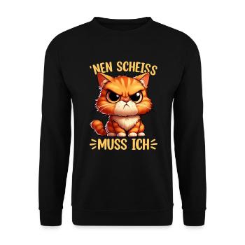 I have to give a shit to cat lovers sarcastically - Unisex Sweatshirt - black - Front - Alina (178cm) & Michal (187cm)