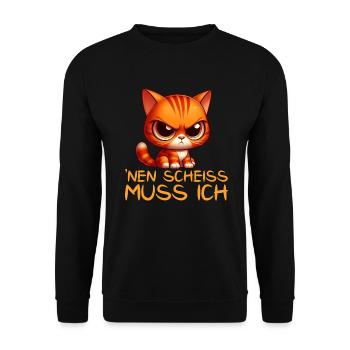 I have to give a shit to cat lovers sarcastically - Unisex Sweatshirt - black - Front - Alina (178cm) & Michal (187cm)
