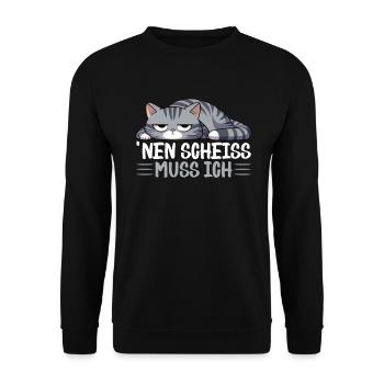 I have to give a shit to cat lovers sarcastically - Unisex Sweatshirt - black - Front - Alina (178cm) & Michal (187cm)