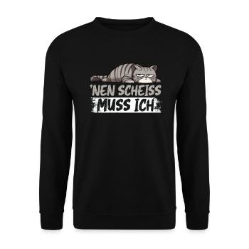 I have to give a shit to cat lovers sarcastically - Unisex Sweatshirt - black - Front - Alina (178cm) & Michal (187cm)