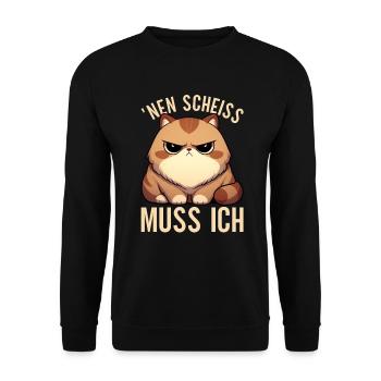 I have to give a shit to cat lovers sarcastically - Unisex Sweatshirt - black - Front - Alina (178cm) & Michal (187cm)
