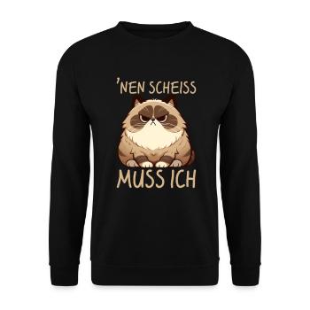 I have to give a shit to cat lovers sarcastically - Unisex Sweatshirt - black - Front - Alina (178cm) & Michal (187cm)