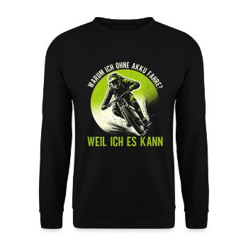 Mountainbiker Fahrradliebhaber Radfahrer Radfahren - Unisex Pullover - Schwarz - Vorne - Alina (178cm) & Michal (187cm)