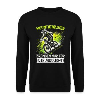 Mountainbiker Fahrradliebhaber Radfahrer Radfahren - Unisex Pullover - Schwarz - Vorne - Alina (178cm) & Michal (187cm)