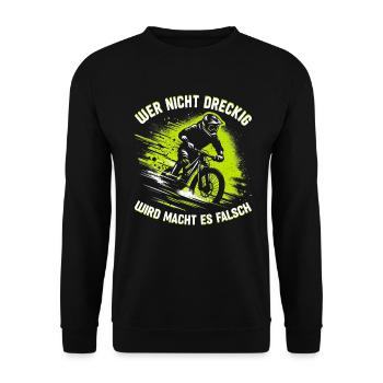 Mountainbiker Fahrradliebhaber Radfahrer Radfahren - Unisex Pullover - Schwarz - Vorne - Alina (178cm) & Michal (187cm)