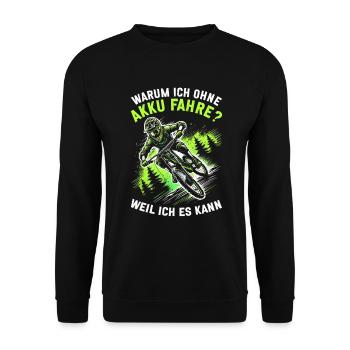 Mountainbiker Fahrradliebhaber Radfahrer Radfahren - Unisex Pullover - Schwarz - Vorne - Alina (178cm) & Michal (187cm)