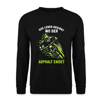 Mountainbiker Fahrradliebhaber Radfahrer Radfahren - Unisex Pullover - Schwarz - Vorne - Alina (178cm) & Michal (187cm)