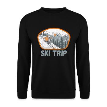 Ski Trip Matching Family Snow Skiing Vacation - Unisex Sweatshirt - black - Front - Alina (178cm) & Michal (187cm)