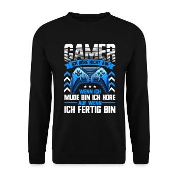 Gaming Gamer Gamer Video Player Console PC Gaming - Unisex Sweatshirt - black - Front - Alina (178cm) & Michal (187cm)
