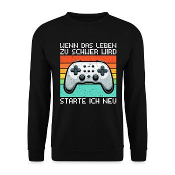Gaming Gamer Gamer Video Player Console PC Gaming - Unisex Sweatshirt - black - Front - Alina (178cm) & Michal (187cm)