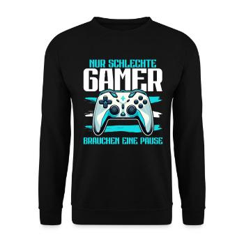 Gaming Gamer Gamer Video Player Console PC Gaming - Unisex Sweatshirt - black - Front - Alina (178cm) & Michal (187cm)