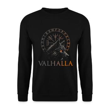 Valhalla Wolf Dieux nordiques Vikings nordiques - Sweat-shirt Unisexe - noir - Devant - Alina (178cm) & Michal (187cm)