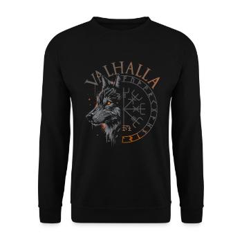 Valhalla Wolf Dieux nordiques Vikings nordiques - Sweat-shirt Unisexe - noir - Devant - Alina (178cm) & Michal (187cm)