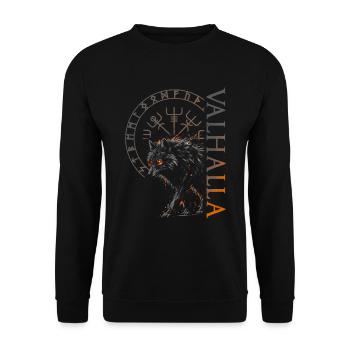 Valhalla Wolf Dieux nordiques Vikings nordiques - Sweat-shirt Unisexe - noir - Devant - Alina (178cm) & Michal (187cm)