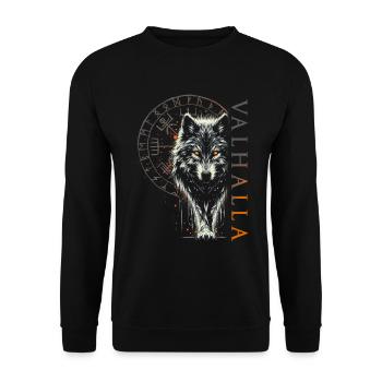 Valhalla Wolf Dieux nordiques Vikings nordiques - Sweat-shirt Unisexe - noir - Devant - Alina (178cm) & Michal (187cm)