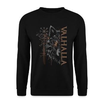 Valhalla Wolf Dieux nordiques Vikings nordiques - Sweat-shirt Unisexe - noir - Devant - Alina (178cm) & Michal (187cm)