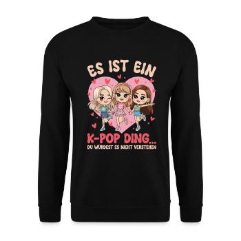 K-Pop Koreanischer Musik Kpop Fans Kdrama - Unisex Pullover - Schwarz - Vorne - Alina (178cm) & Michal (187cm)