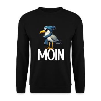 Moin Seagull Allemagne du Nord Salutations Mer Baltique Mer du Nord - Sweat-shirt Unisexe - noir - Devant - Alina (178cm) & Michal (187cm)