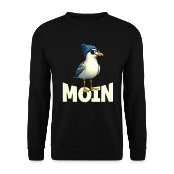 Moin Seagull Allemagne du Nord Salutations Mer Baltique Mer du Nord - Sweat-shirt Unisexe - noir - Devant - Alina (178cm) & Michal (187cm)
