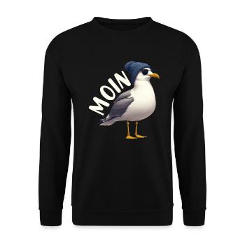 Moin Seagull Allemagne du Nord Salutations Mer Baltique Mer du Nord - Sweat-shirt Unisexe - noir - Devant - Alina (178cm) & Michal (187cm)