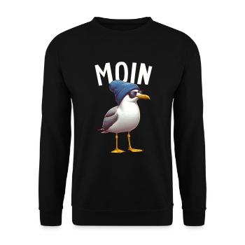 Moin Seagull Allemagne du Nord Salutations Mer Baltique Mer du Nord - Sweat-shirt Unisexe - noir - Devant - Alina (178cm) & Michal (187cm)