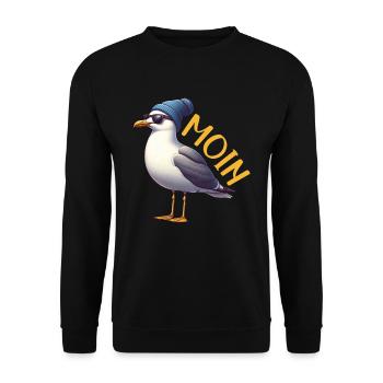 Moin Seagull Allemagne du Nord Salutations Mer Baltique Mer du Nord - Sweat-shirt Unisexe - noir - Devant - Alina (178cm) & Michal (187cm)