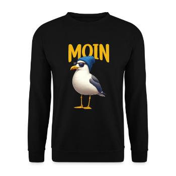 Moin Seagull Allemagne du Nord Salutations Mer Baltique Mer du Nord - Sweat-shirt Unisexe - noir - Devant - Alina (178cm) & Michal (187cm)