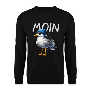 Moin Seagull Allemagne du Nord Salutations Mer Baltique Mer du Nord - Sweat-shirt Unisexe - noir - Devant - Alina (178cm) & Michal (187cm)