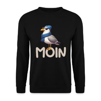 Moin Seagull Allemagne du Nord Salutations Mer Baltique Mer du Nord - Sweat-shirt Unisexe - noir - Devant - Alina (178cm) & Michal (187cm)