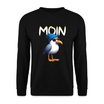 Moin Seagull Allemagne du Nord Salutations Mer Baltique Mer du Nord - Sweat-shirt Unisexe - noir - Devant - Alina (178cm) & Michal (187cm)