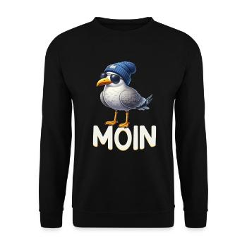 Moin Seagull Allemagne du Nord Salutations Mer Baltique Mer du Nord - Sweat-shirt Unisexe - noir - Devant - Alina (178cm) & Michal (187cm)