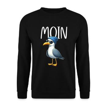 Moin Seagull Allemagne du Nord Salutations Mer Baltique Mer du Nord - Sweat-shirt Unisexe - noir - Devant - Alina (178cm) & Michal (187cm)