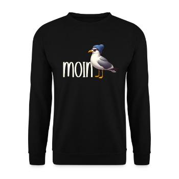 Moin Seagull Allemagne du Nord Salutations Mer Baltique Mer du Nord - Sweat-shirt Unisexe - noir - Devant - Alina (178cm) & Michal (187cm)