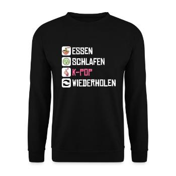 K-Pop Koreanischer Musik Kpop Fans Kdrama - Unisex Pullover - Schwarz - Vorne - Alina (178cm) & Michal (187cm)