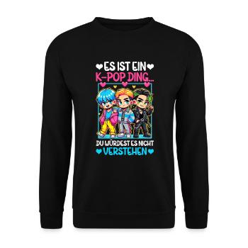 K-Pop Koreanischer Musik Kpop Fans Kdrama - Unisex Pullover - Schwarz - Vorne - Alina (178cm) & Michal (187cm)
