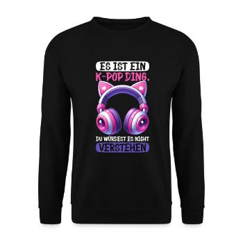 K-Pop Koreanischer Musik Kpop Fans Kdrama - Unisex Pullover - Schwarz - Vorne - Alina (178cm) & Michal (187cm)