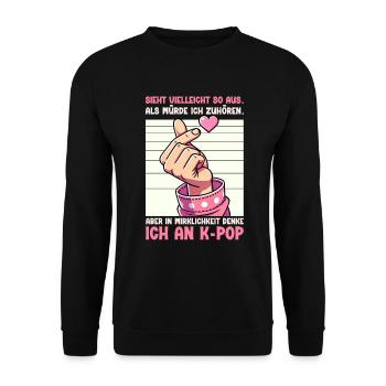 K-Pop Koreanischer Musik Kpop Fans Kdrama - Unisex Pullover - Schwarz - Vorne - Alina (178cm) & Michal (187cm)
