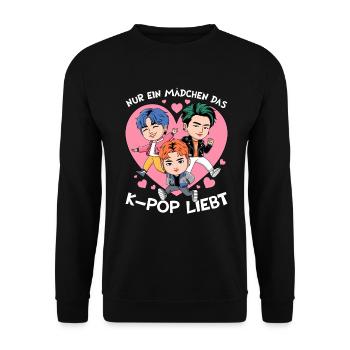 K-Pop Koreanischer Musik Kpop Fans Kdrama - Unisex Pullover - Schwarz - Vorne - Alina (178cm) & Michal (187cm)